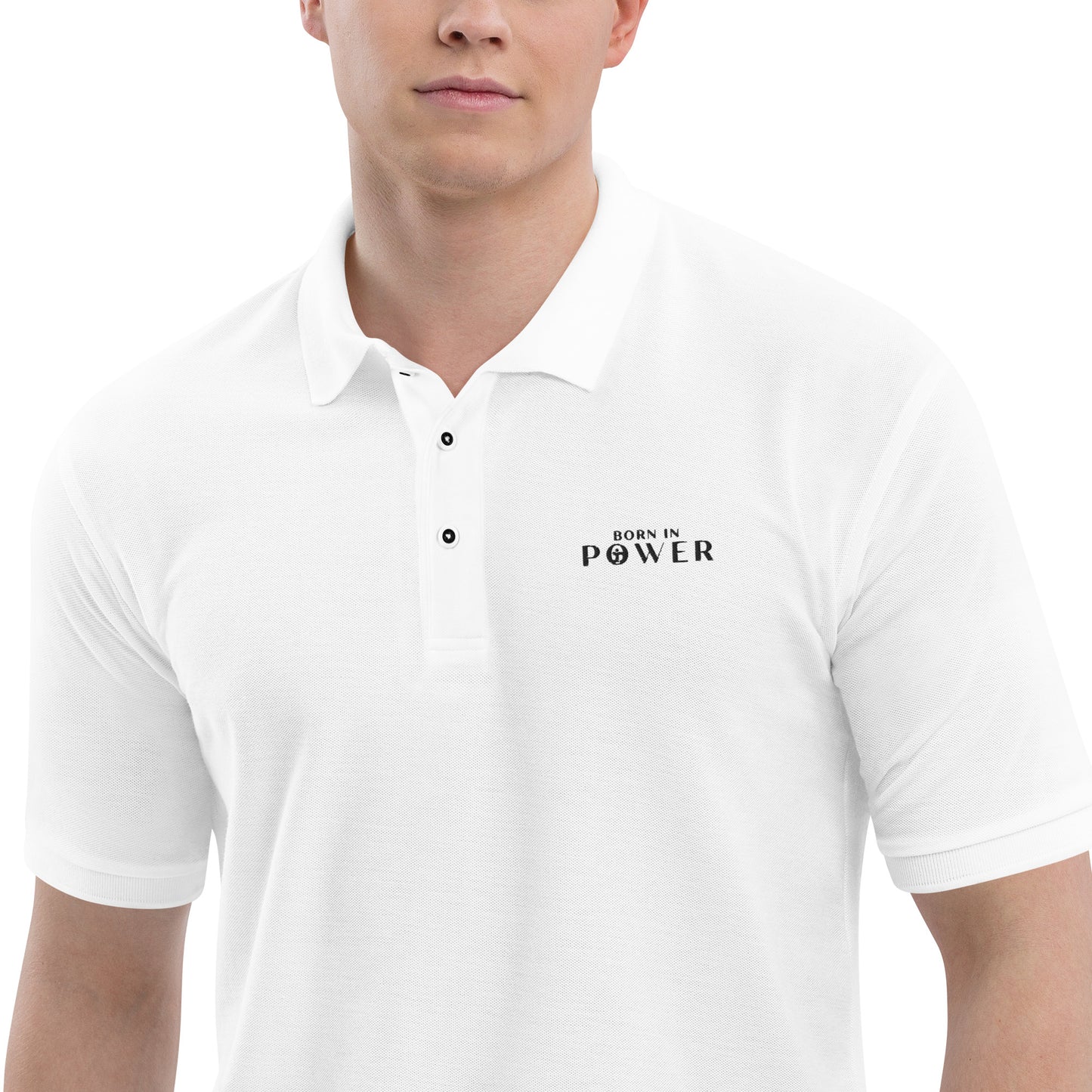 Left Slogan White Polo