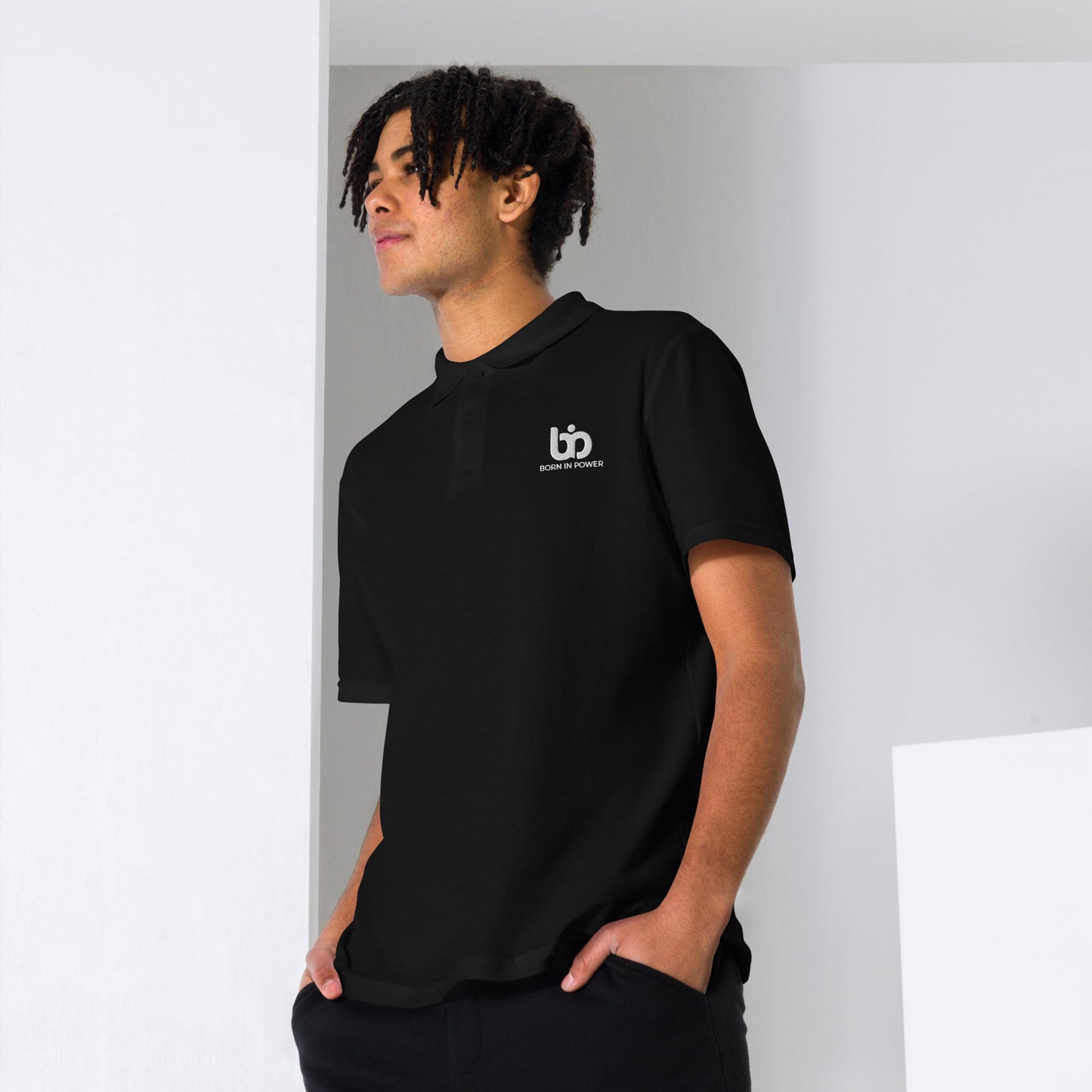 Black Embroidered Logo Polo