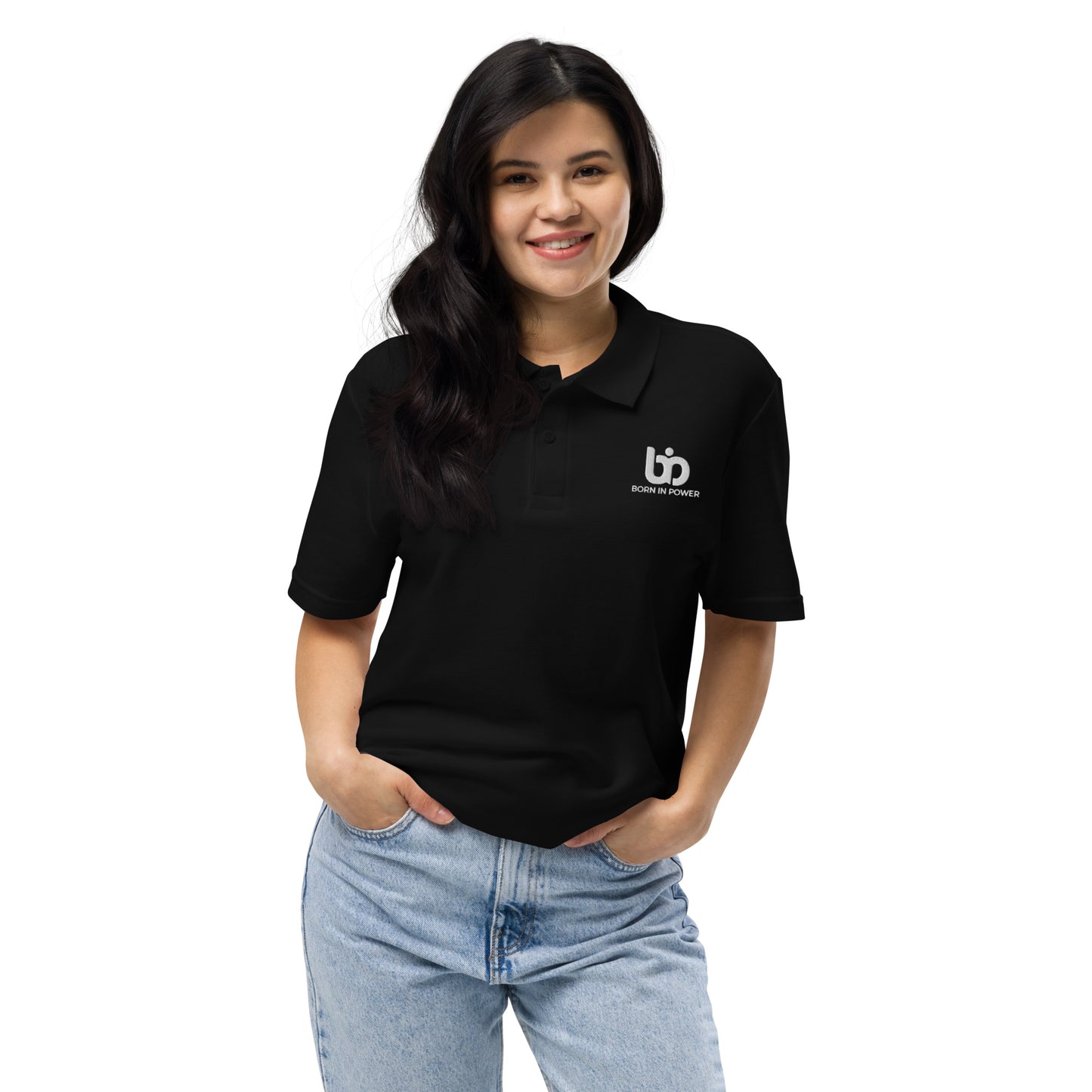 Black Embroidered Logo Polo