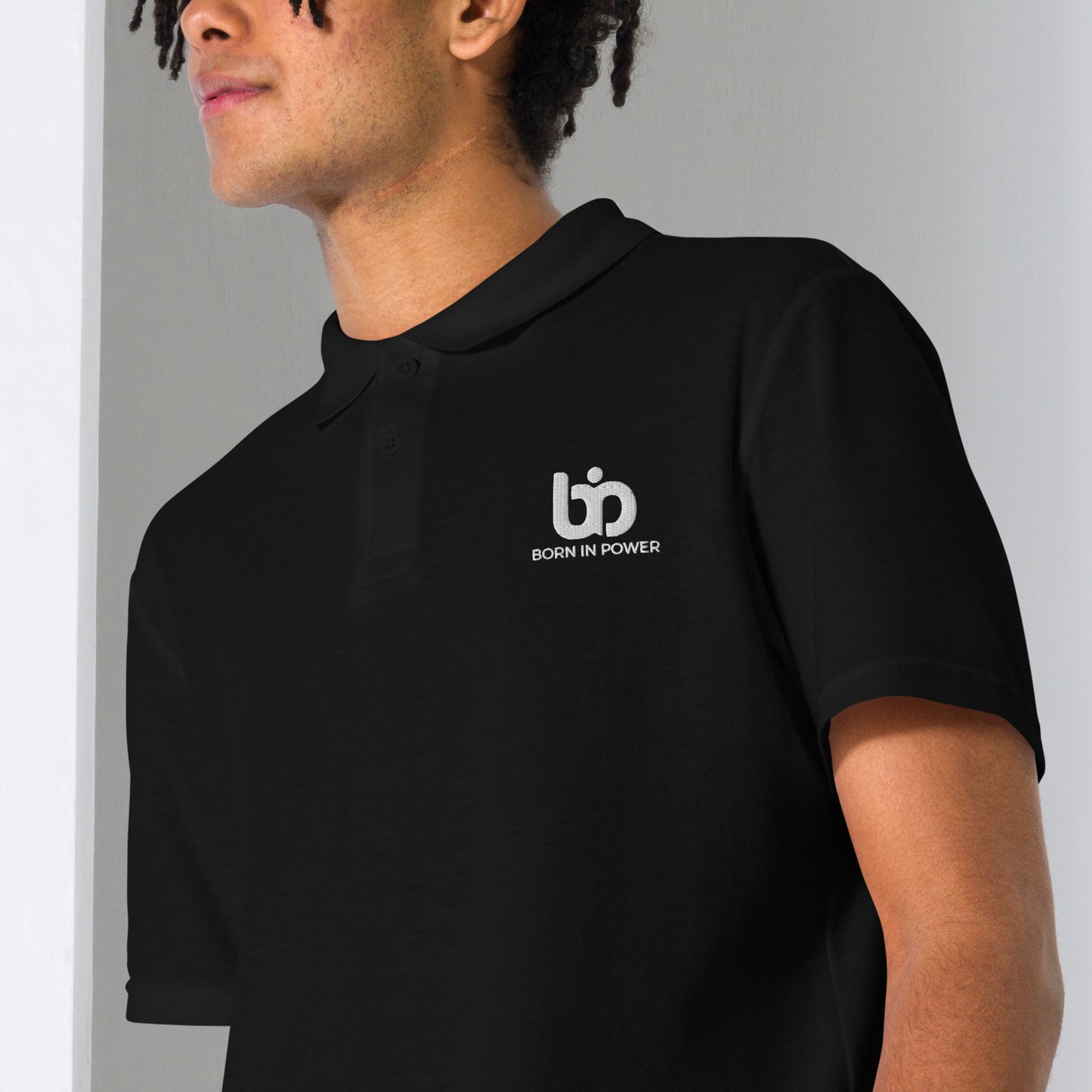 Black Embroidered Logo Polo