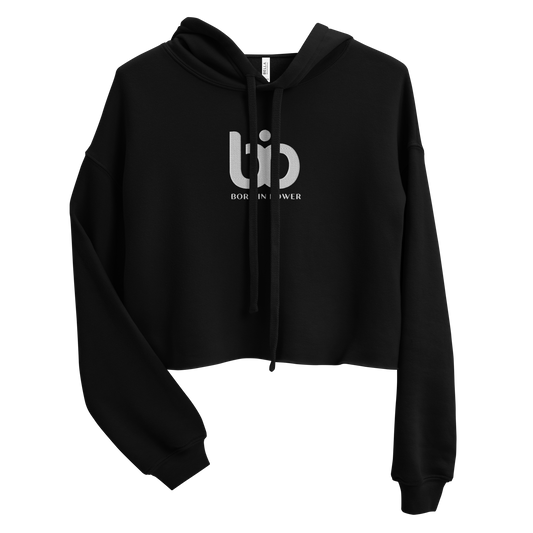 Black Crop logo Hoodie